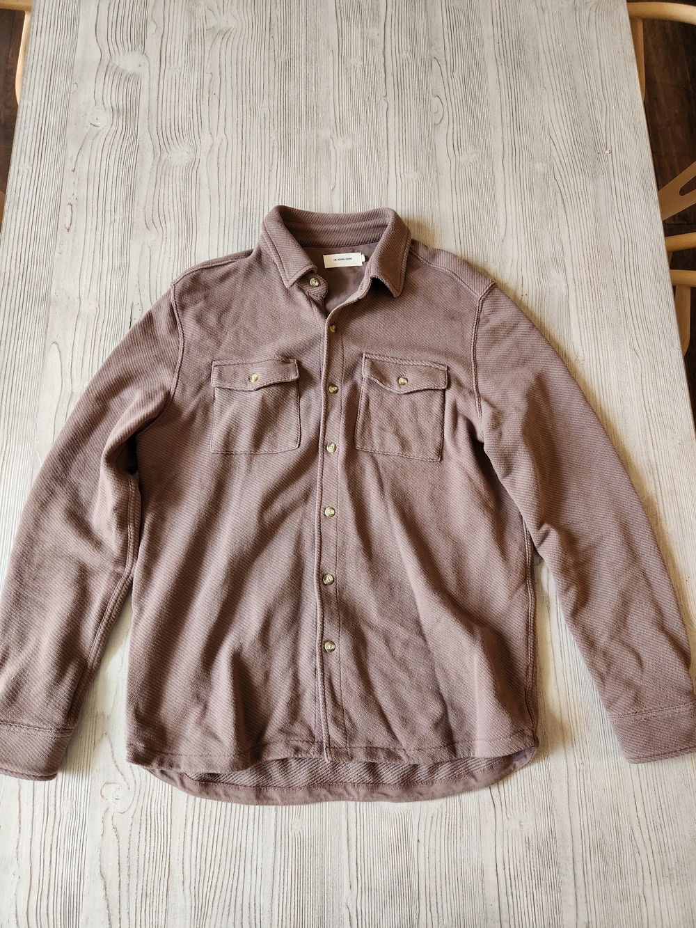 Normal Brand Looped Terry Button Up In Cedar
